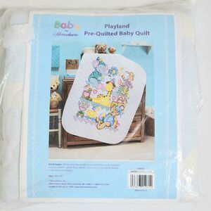 Baby by Herrschners Playland Pre Quilted Baby Quilt Cross Stitch Kit 34 x 43 NIP